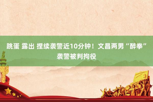 跳蛋 露出 捏续袭警近10分钟！文昌两男“醉拳”袭警被判拘役
