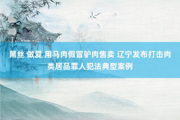 黑丝 做爱 用马肉假冒驴肉售卖 辽宁发布打击肉类居品罪人犯法典型案例