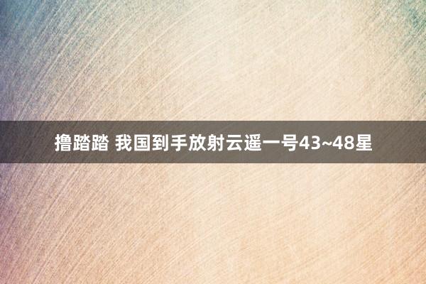 撸踏踏 我国到手放射云遥一号43~48星