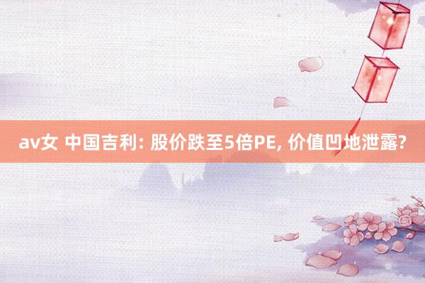 av女 中国吉利: 股价跌至5倍PE, 价值凹地泄露?