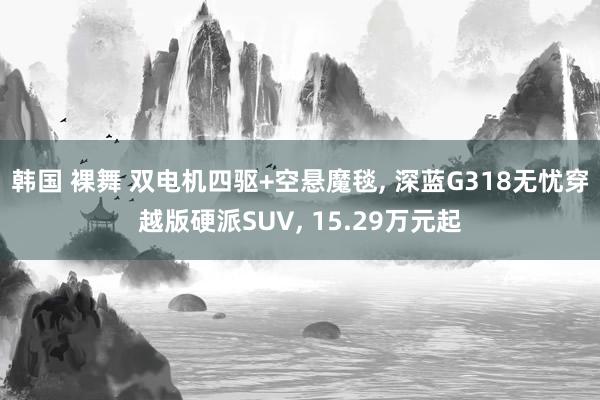 韩国 裸舞 双电机四驱+空悬魔毯, 深蓝G318无忧穿越版硬派SUV, 15.29万元起