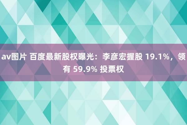 av图片 百度最新股权曝光：李彦宏握股 19.1%，领有 59.9% 投票权